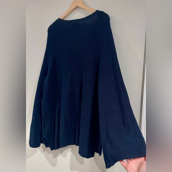 Old Navy Plus Size Lace-Up Bell Sleeve Sweater - In the Navy, XXL, Cozy Winter - Picture 7 of 11